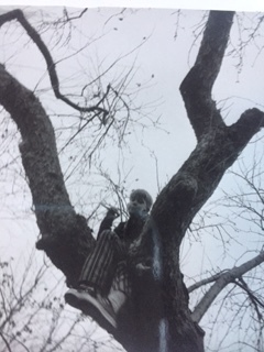 The poetical tree, with friend (and knife), 1974